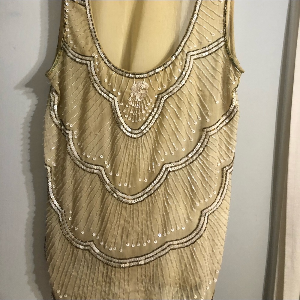 Beaded sequin sleeveless top